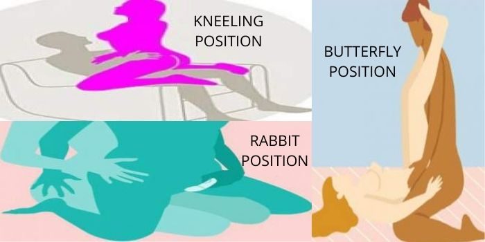 sex positions-butterfly, rabbit, kneeling position